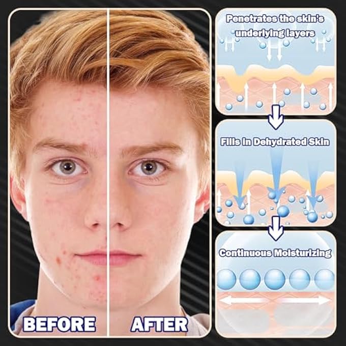 Fusang 5 PCS MENS FACIAL SHEET MASK,HYDRATING FACE MASKS SKINCARE GIFT SET FOR MEN,MOISTURIZING SOOTHING FACIAL MASKS,EASY TO USE & NOURISHING FACE MASK SKIN CARE SET - Image 4